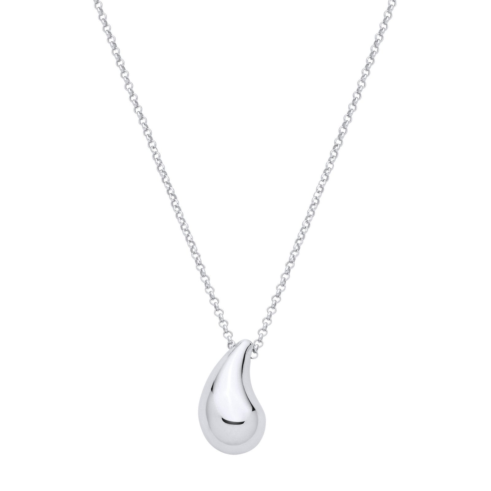 Silver Teardrop Pendant Chain 16" - Fine Necklace - Certified Authentic - Swiss Made – Luxury Jewellery by Imperial Ti